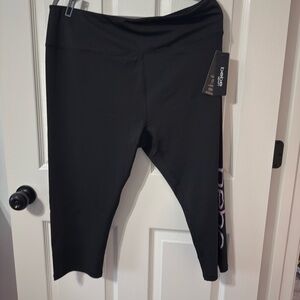 bebe Black Capri Leggings with Side Logo